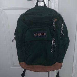 BNWOT Green Jansport Big Student Backpack.